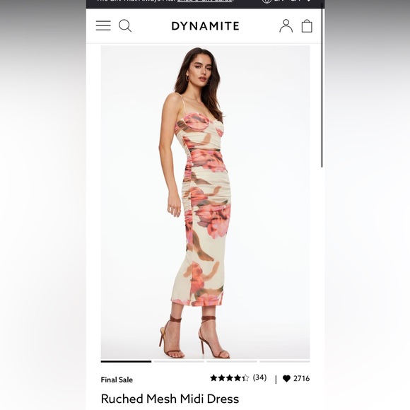 Dynamite Dresses & Skirts - Dynamite Pink Floral Midi Dress